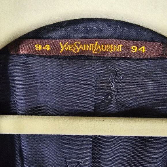 VTG Yves Saint Laurent Mens Navy Blazer Jacket Sz 40R Wool Mohair Quiet Luxury - Picture 8 of 15